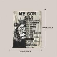 A Gift For My Dearest Son. Parents Love You Unconditionally. Flannel Blankets  Blankets Birthday Gifts Family Holiday Daily Couple Party Anniversary Wedding Souvenir Halloween Christmas Graduation Season Thanksgiving Bed Sofa - 多色19 - 查看 4