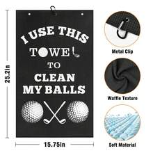 男士高尔夫配件毛巾礼品 - 趣味超细纤维毛巾清洁布夹，可用于清洁球包、高尔夫球和球杆，圣诞节、生日、情人节和父亲节礼物 - 彩色 - 查看 3