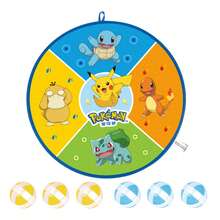 pokemon 飞镖靶粘球玩具，室内粘球飞镖靶，室外吸盘球，派对用品，卡通主题飞镖游戏飞镖靶套装（含6个粘球） - 彩色 - 查看 6