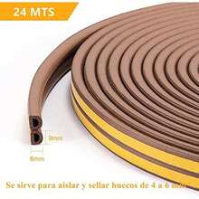 Burletes para Puertas y Ventanas, Cinta Aislante, Tiras de Sellado, Aislante del Frío, Calor, Viento, Polvo, Ruidos e Insectos(24M Marrón) - Multicolor - Ver 4