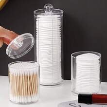 منظم لوسادة دائرية وعصا تنظيف، للحمام أو تخزين الخزانة، تنظيم وسادة المكياج والعناية الشخصية - شفاف - مشاهدة 7