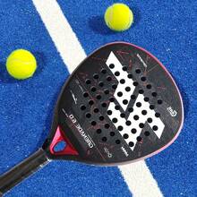 1pc Joeyplay 24K Carbon Fiber Flat Tennis Racket, High-Performance Diamond Head Padel Cage Tennis Racket, Ultra-Light Full Carbon Fiber Flat Tennis Racket, High-Grip 3D Textured Reflective Surface, EVA Foam Core Super Elasticity, Anti-Slip Ergonomic Handle, High Shock Absorption Design, Powerful Performance, Fashionable Sports Racket, Red/Blue/Orange