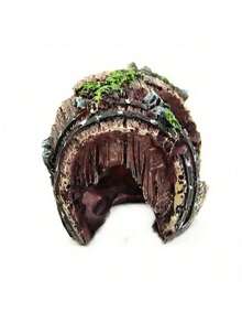 1pc Aquarium Fish Tank Barrel Resin Ornament Cave Landscaping Furnishing Decoration