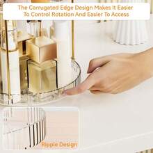 360 Degree Rotating Makeup Organizer, Suitable For Vanity, 1/2/3 Tier High Capacity Design, Can Store Cosmetics And Skincare Products. Perfume Storage Box, Suitable For Bathroom Vanity. Slouchy Rotating Tray Storage Box (Gold), Surprise Gift Box, Best Gift Choice.
