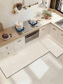 [HOT!!!]1pc Soft Rubber Kitchen Mat, 3.5mm Thick Kitchen Rug, Modern Minimalist Geometric Style Kitchen Absorbent Mat Large Carpet, Can Be Self-Cut To Fit Kitchen Size, Surface Fabric Material, Middle Sponge Layer, Bottom Rubber Layer, Suitable For Kitchen Rugs, Kitchen Decor, Wedding Decor, Home Decor, Bathroom Mat, Entryway Mat, Laundry Room Mat, Hallway Carpet, Living Room Mat, Etc. - Multicolor - View 12