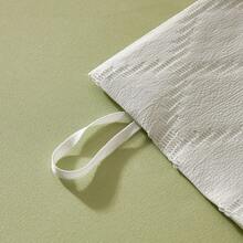 四件套纯色双面被套组，提花菱形图案，包含1个被套、1个床单、2个枕套 - 白色 - 查看 6