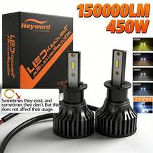 Heyword 2 件 H7 LED Canbus 汽车大灯超级 HB4 H11 H4 H1 9012 HB3 9005 9006 灯泡，适用于 6000K、3000K、4300K、8000K 汽车灯