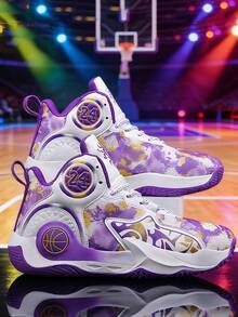 青少年篮球鞋，梦幻篮球鞋，青少年学生休闲运动鞋，篮球鞋，跑步鞋，耐磨防滑鞋底，透气舒适 - 紫色 - 查看 16