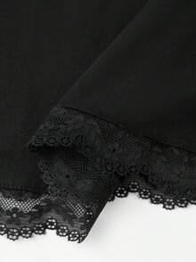 Women's Y2K Lace Trim T Shirt Top Blouses Long Flare Sleeve Square Neck Low Cut Slim Fit Tee Shirt Crop Tops Spring Fall Casual Daily Going Out Tops Aesthetic Clothes Party Club Streetwear