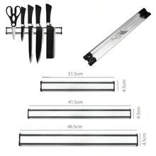 1pc Powerful Magnetic Kitchen Knife Wall-Mounted Storage Rack, Metal Knife Magnet Knife Rack Kitchen Tool,Maintenance Tool Storage, Stationery Storage, Kitchenware Storage, Suitable For Storing Various Iron Items, Gifts For Men, Birthday Gifts, Valentine's Day Gifts - White - View 9