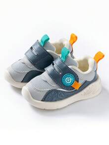 1 paire de chaussures de sport pour enfants/tout-petits, baskets décontractées pour l'extérieur/l'intérieur en PU, antidérapantes, durables, confortables et mignonnes, pour toutes les saisons - Bleu azur - Voir 4