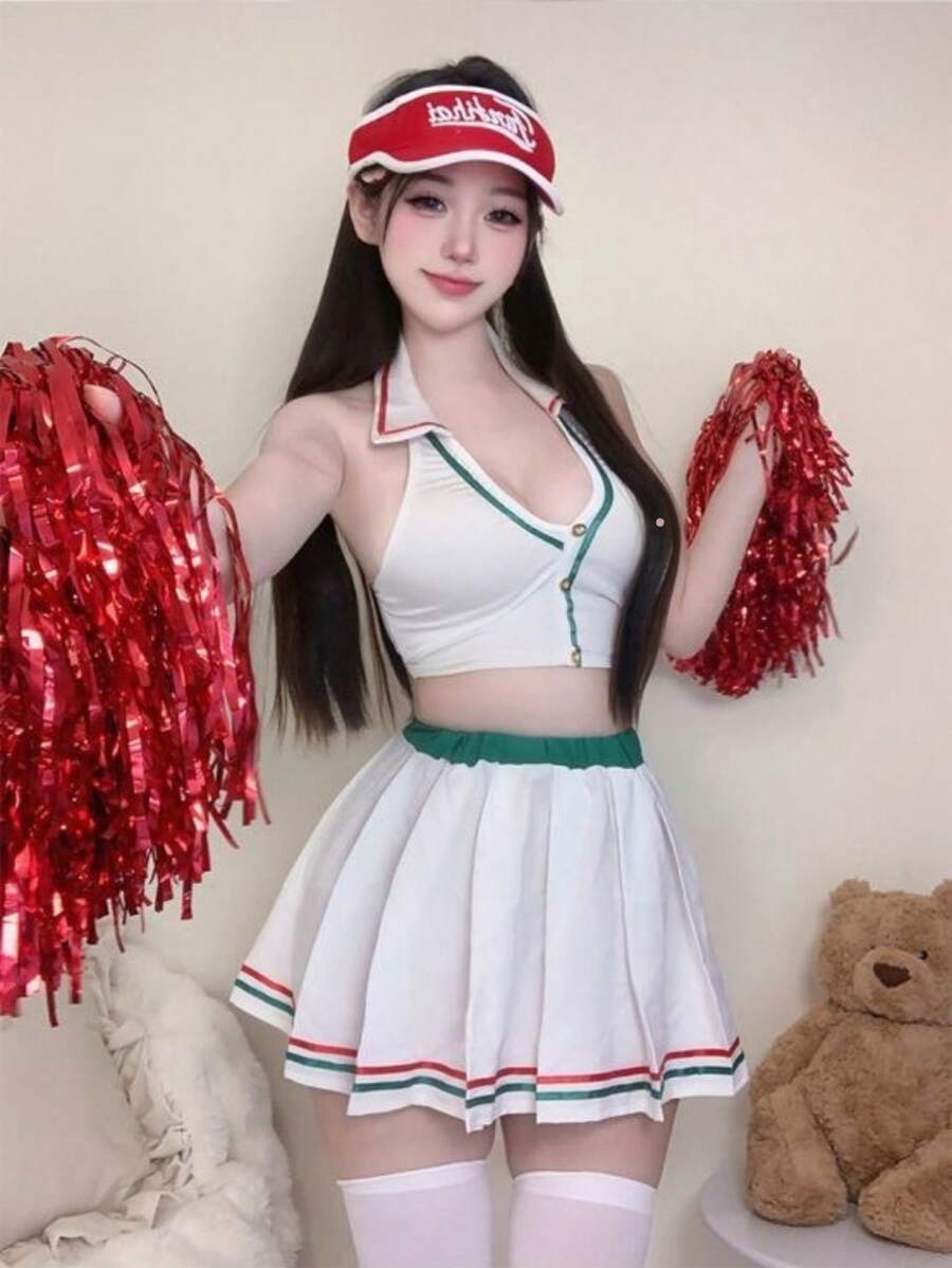 Lolita Lingerie, Cute Set, Erotic Lingerie, Pure Pajamas, Sexy Uniform Lingerie, Flirty Lingerie, JK Girl, Erotic Cosplay, Sexy Erotic Lingerie Set - White (top + Skirt + T-shirt) - View 1