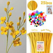 30厘米绿色花茎铁丝+视频教程，60色雪尼尔绒条，适合万圣节、返校季，30厘米彩色绒条手工材料，雪尼尔绒条，毛绒金属丝扎带，价格实惠，品质优良 - 彩色 - 查看 87