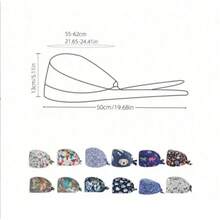 1pc Adjustable Printed Scrub Cap Professional Work Cap Printed With Hospital-Related Patterns,Short Hair Working Hat, Plays A Protective Role, Suitable For Medical Staff, Doctors, Nurses And Other Professions Valentine's Day Valentines - 彩色 - 查看 3