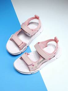 Girls' Cartoon Floral Pattern Lightweight Breathable Quick-Dry Versatile Outdoor Beach Sports Sandals, Spring/Summer - Pink - View 4