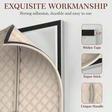 Yotache Magnetic Thermal Insulated Door Curtain Fits 36 X 96 Inch Doors, Curtain Size 38" X 98" Weatherproof Oxford &Amp; Cotton Fill Door Covers To Keep Warm In Winter, Beige - Fits Door Size 36x96 - 查看 6