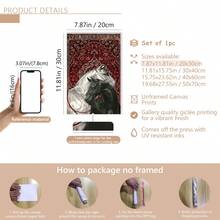 1 pieza Arte de pared de lienzo vintage - Dos caballos sobre una alfombra , con diseño ecuestre y de alfombra , patrones tradicionales rojos y azules, y un estilo estético moderno. Adecuado para la decoración del hogar, la decoración de la habitación, la decoración del dormitorio, la decoración de la sala de estar, la decoración del baño y la decoración de la pared. Arte de pared opcional con marco. - Multicolor - Ver 15