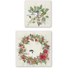 IHR Home Range - Servilletas desechables de papel de 3 capas, 8.5 x 4.5 pulgadas, corona de arándano, 16 unidades(Christmas Joy (crema) 5" x 5") - Multicolor - Ver 5