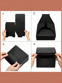 1-4pcs Black Gift Boxes With Lids, Suitable For Groomsmen, Bridesmaids, Christmas, Weddings, Graduations, Holidays, Birthday Gifts - Groomsman Proposal Box For Wedding Gifts, Christmas, Graduations, Holidays And Birthdays