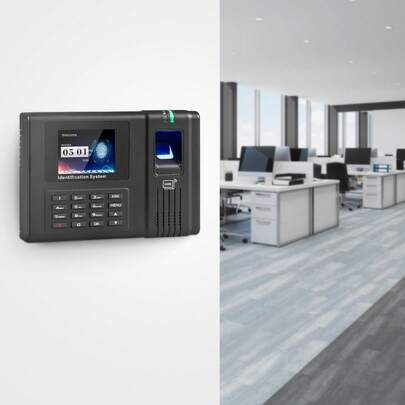 Time Clock, Fingerprint Time Clocks For Employees Small Business, Biometric Time Clock With 5 RFID Cards & USB Drive,  Automatic Punch In/Out, No Monthly Fees