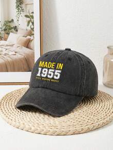 Casquette de baseball imprimée rétro "MADE IN 1955 Still Making Waves" - Casquette à bord incurvé ajustable unisexe, meilleur cadeau d'anniversaire/anniversaire pour les adultes nés en 1955, convient pour les promenades en extérieur et les rassemblements décontractés, la plage, les voyages - A - Voir 8