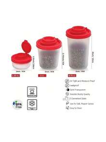 3个装塑料迷你盐和胡椒瓶，防潮，适用于露营、野餐、户外活动、午餐盒