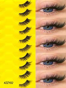 Rikuaild 10 Paar Eid Festival Künstliche Wimpern, natürliche halbe Augen Wimpern, Fuchs Katzenaugen Klare Band Wimpern, Flauschige Wispy 3D Kunstmink Wimpern Set, Weiche Streifen Falsche Wimpern - Geeignet für Rollenspiele, tägliches und Date Make-up