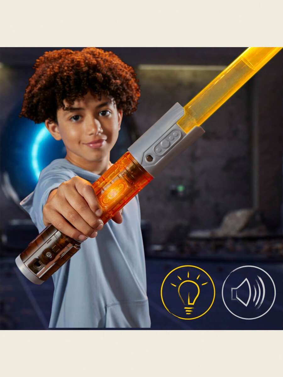 Hasbro 星球大战光剑（乔尔·方达绝地武士款）| 官方授权，ABS塑料材质，配件齐全，圣诞节/生日礼物，带声光效果的可伸缩收藏玩具，星球大战 - 彩色 - 查看 1