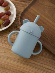 1 chiếc cốc uống nước silicon cho trẻ em có tay cầm, in hình gấu, có thể tùy chỉnh tên và họa tiết, cốc trong bằng thép không gỉ có thể tháo rời, bình nước tập uống di động cho trẻ em. - Nhiều màu - Xem 16