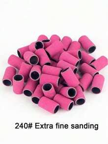 100pcs/Box Sanding Band Set, Includes Metal Shaft, Nail Drill Bits For Removing Nail Polish, Gel, Calluses And Cuticles, With Sanding Band Cutter, Manicure Supplies, Nail Care Tools, Back To School, Nails, Manicure Tools, Fake Nails Tools - Hot Pink - View 3