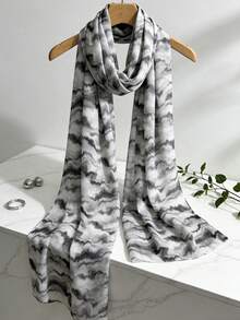 1pc Women's Scarf Headscarf Lightweight Shawl Versatile Wrap For Daily Wear, Beach, Sun Protection - Grey - View 7