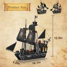 Sosuy Black Pearl Pirate Ship Building Blocks Sets Three-Masted Boat Set STEM Toys For Boys 8+ Caribbean Pirate  Display Models Birthday For Boys Girls Teens Adults 932 PCSMaterial Safety And Rich Functionality - PearlPirateShip - View 3
