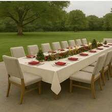 Oxford Slub Tablecloth, 5 Meters, Plain, For Events And Decoration - 稻草 - 查看 3