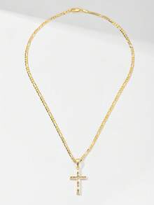 1件经典欧式铜质耶稣十字架吊坠项链，“守护之光”限量版，适合作为圣诞节、感恩节、万圣节、母亲节、情人节礼物，送给朋友、教会成员、初领圣体、日常佩戴和祈祷。 - 金黃色 - 查看 4