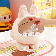 1pc Cute Rabbit Ear Shaped Storage Bucket, Desk Organizer Box, Cartoon Decor Storage Container - Multicolor - View 5