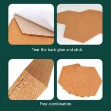 1 Set Peel And Stick Cork Board With Adhesive Backing, Perfect For Room Decor, Photo Wall, Clutter Organization, Bedroom Poster Display, Classroom Decor, Office Memo Board, Photo Display, Back To School Classroom Decor, Coaster Set, Poster Display Board, Valentine's Day Decor, Hanging Bulletin Board - Multicolor - View 4