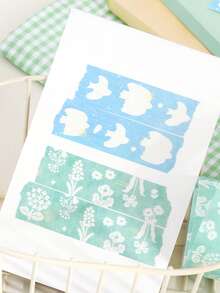 1 Roll Japanese Style Fresh Washi Tape, Spring Narrative Series, Suitable For Gifts, Office, Home, Marking, Labeling, Classroom, Entertainment Toys, Student Planner, Creative Vintage Decoration Stickers - Multicolor - View 3