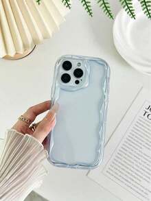 Cream Textured Wavy Edge Solid Color Shockproof Phone Case Compatible With IPhone 16/11/16pro/16plus/16promax/16e/15Promax/13/14/12/XS/XR/7G/8P, Compatible With Samsung Galaxy S25/S25PLUS/S25 Ultra/A16/A36/A26/A56/A50/A12/A32/A52/A72/A51/A21S/A13/A14/S24/S24PLUS/S24Ultra,S22/A52/A53/A54/A55S23/, Compatible With Xiaomi 11/12Pro/12/12X/13Pro/14Pro/15Pro/, Compatible With  10/9/Note9/12c/Note11pro/Note8Pro Waterproof Anti-Fall Scratch Resistant - 款式2(1pc) - 查看 7