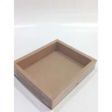 Gift Box Kit With Rim 23x19x5cm Kraft And Duplex Box With Transparent Acetate Window Crystal Packaging - Màu nâu  Mocha - Xem 3