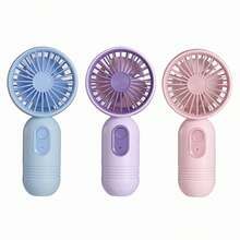 VanSmaGo Caming Fan Portable Mini Outdoor Fan Set [2/3/4/5/6/9/10 Pieces] Handheld Personal Small Fan With 3 Speed For Outdoor Travel, USB Rechargeable Battery Powered Durable Eyelash Fan, Multiple Colors - 3 cái-Xanh dương+Hồng+Tím - Xem 11