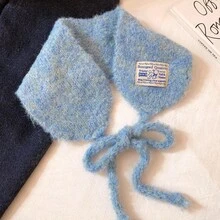 1pc Vintage Patch Label Knitted Ear Muffs, Women's Tie-Up Wool Ear Warmers With Ear Protection, Fashion Versatile Cold-Proof Ear Muffs, Autumn/Winter Outerwear Accessory - Multicolor - View 6