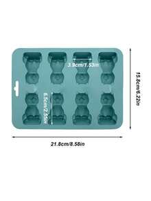 1pc 8-Cavity 3D Cat Shaped Ice Cube Tray, Silicone Cat Ice Mold In Black, Green, Gray Colors, 8-Cavity Feline Shaped Ice Cube Maker, 3D Cat Silicone Ice Cube Mold - Multicolor - View 3