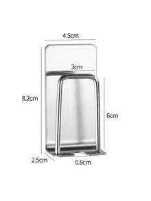 2pcs Toothbrush & Cup Holder - Can Hold Toothbrush & Cup Simultaneously, Bathroom Hook - For Razor, Bath Sponge, Brush, Toothbrush Holder, Rinse Cup Holder, Bathroom Simple Stainless Steel No Drilling Toothbrush Stand, Toothbrush Hook, Toothbrush Rack, Wall Mounted Rinse Cup & Toothbrush Holder - Multicolor - View 12