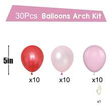 120Pcs Red And Pink Balloon Arch Kit,Pastel Pink And Red Balloon Garland Kit Pearl Pink Party Balloons Latex Balloons For Valentines Day Decorations Birthday Baby Shower Wedding - Multicolor - View 9