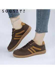 2026新款女士平底休闲轻便舒适运动鞋 - 棕色 - 查看 3