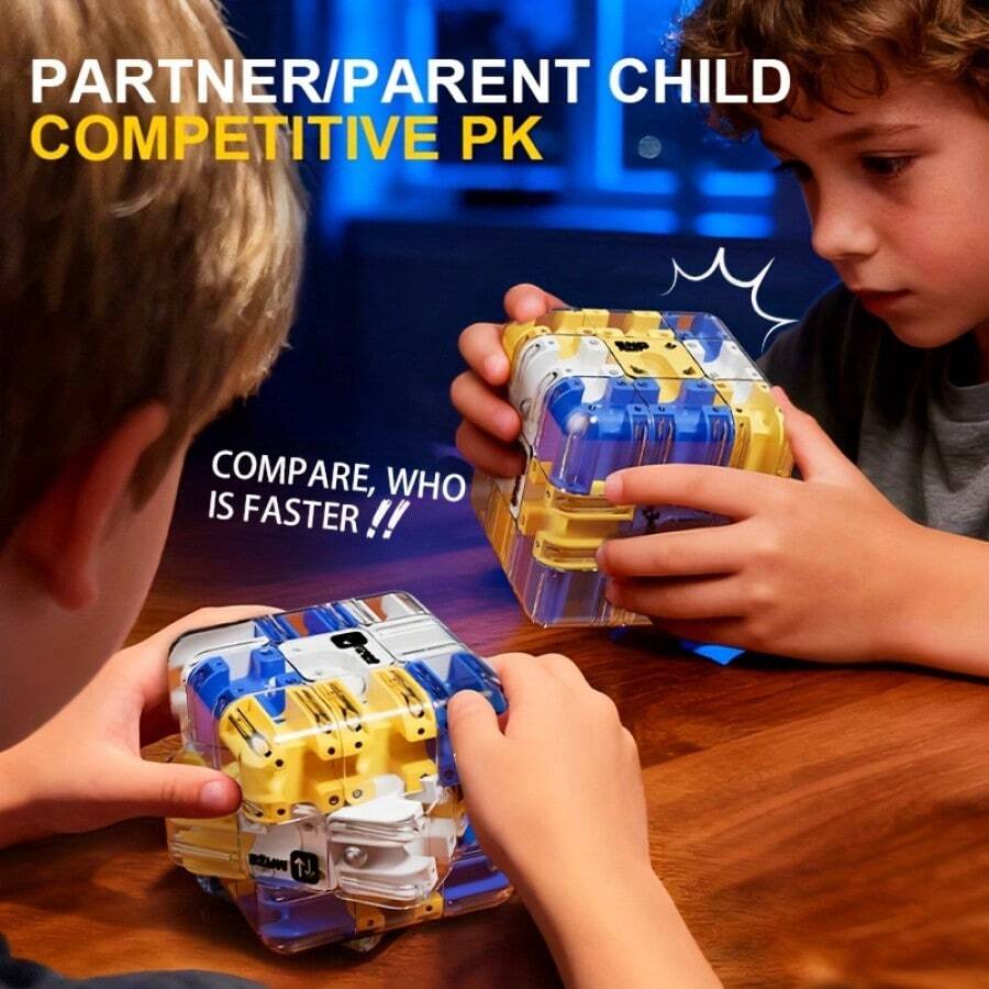 Cubo de laberinto 3D, juguete educativo STEM. Cubo rotativo activo que ayuda al entrenamiento cerebral y al pensamiento crítico. Juego de rompecabezas desafiante que cultiva la lógica espacial y la paciencia. Regalo de cumpleaños y Navidad perfecto para niños y niñas. - Multicolor - Ver 1