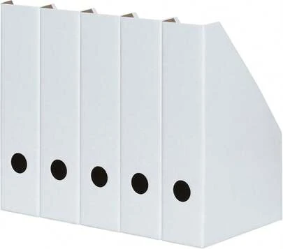 Portariviste A4, cartone robusto, larghezza 7 cm, bianco, confezione da 5