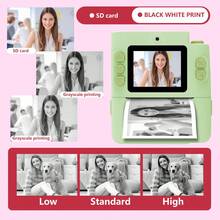 即时打印相机，即刻打印美好回忆！二合一便携式相机和照片打印机 – 4800万像素高清玩具相机，内置贴纸打印机和1080P视频功能 | 1300mAh可充电电池，轻巧易用 | 生日/圣诞节/旅行的完美礼物（可选：单机版或含32GB存储卡和相纸补充包）#即时相机 #照片打印机 #玩具相机