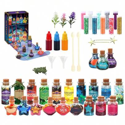 Fairy Magic Potion Set 22-Bottle Magic Mixing Set Christmas Gift Decorations & Ornaments Children's Pretend Play Toy Set Suitable For Ages 6-12 And Up Top Choice For Birthday Gifts, Holiday Gifts, And Christmas Presents