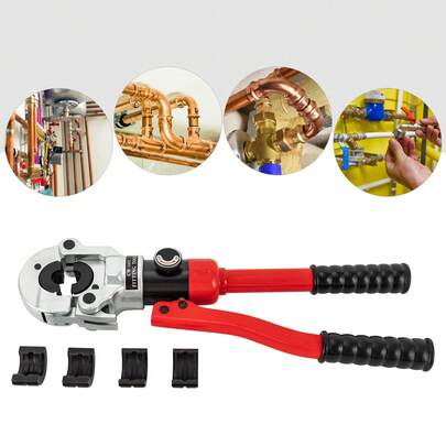 Hydraulic Copper Pipe Crimper Plumbing Alu. Plastic Stainless Tube Crimping Tool